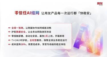 用友客户免费试用！AI组网让每一次运行都「快稳安」