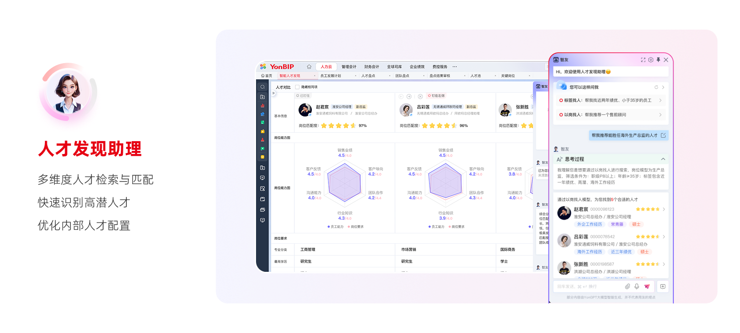 用友HR SaaS人才发现助理功能介绍