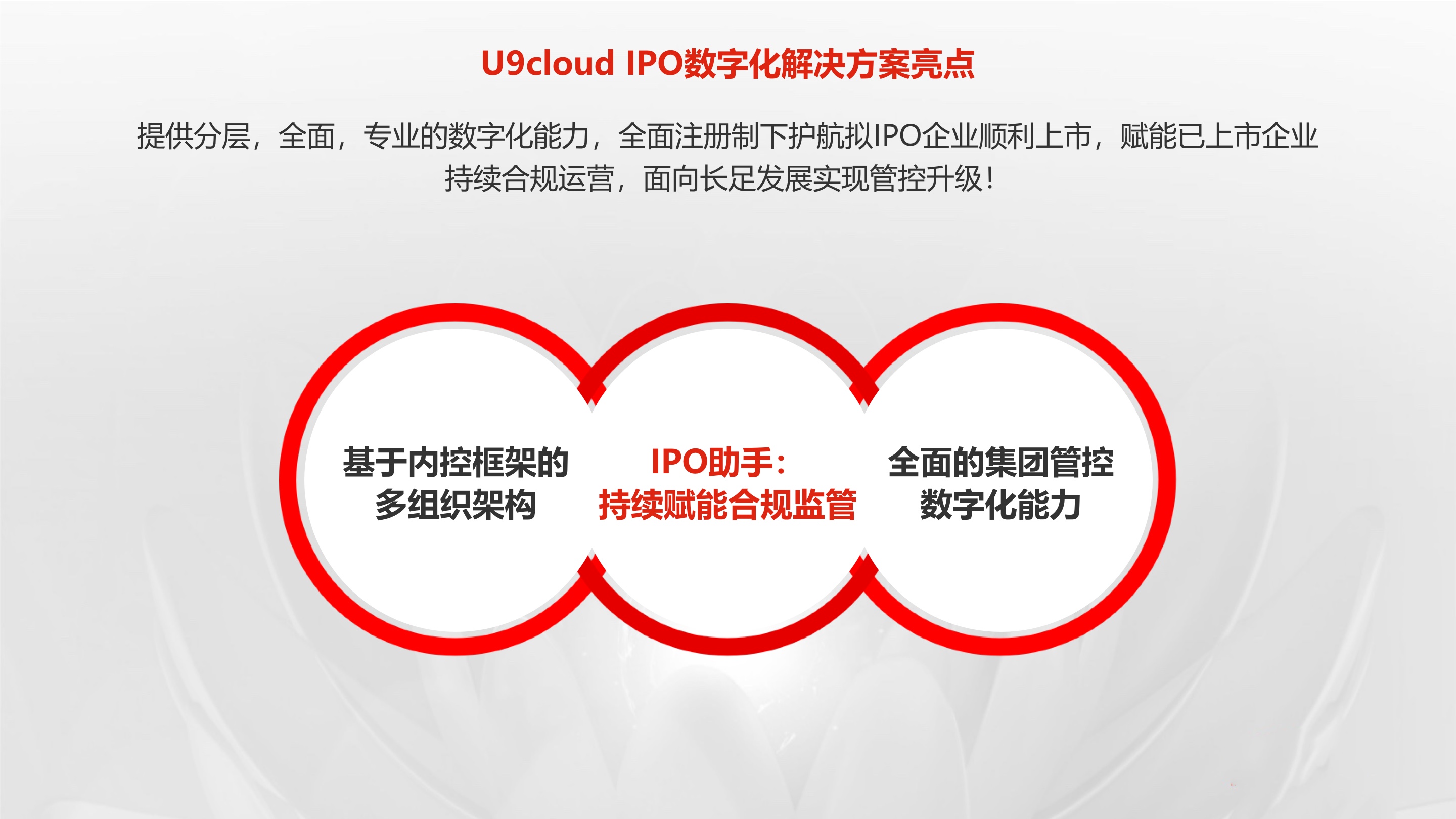 U9cloud IPO數字化解決方案亮點