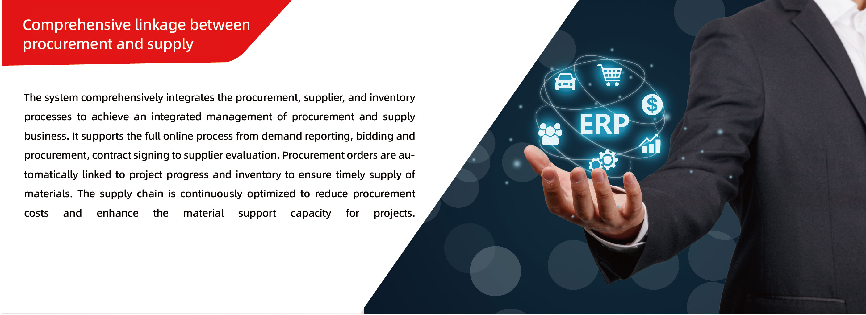 Comprehensive linkage between procurement and supply